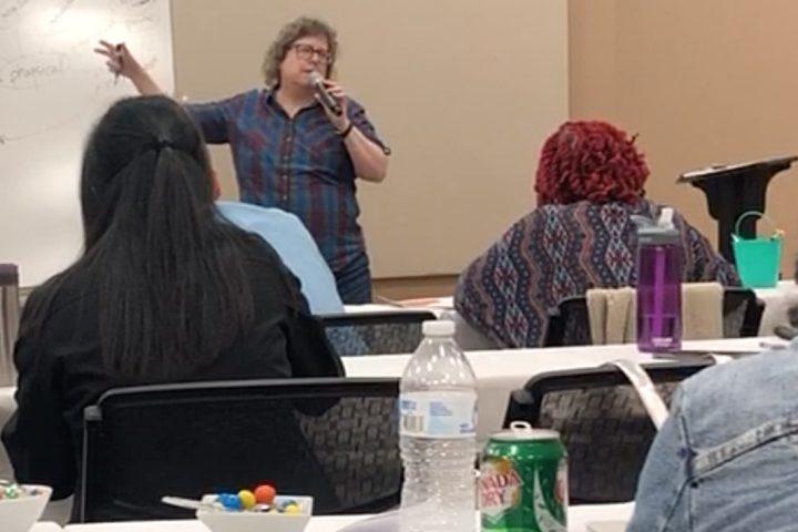Teaching one of my sessions at Comm Lab 2019
