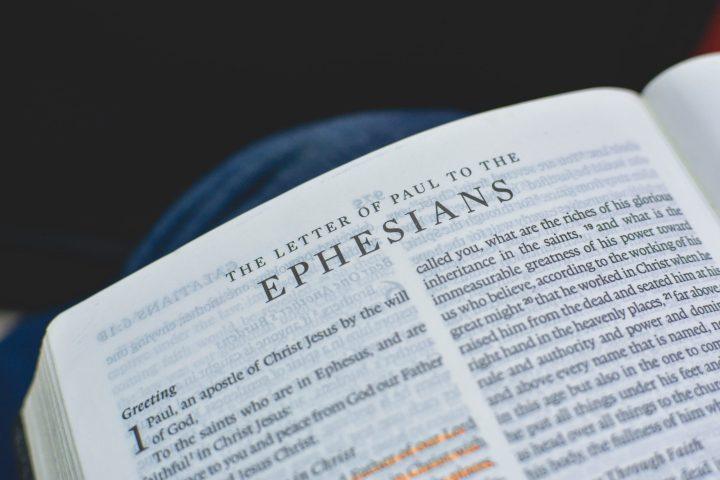 Bible open to Ephesians