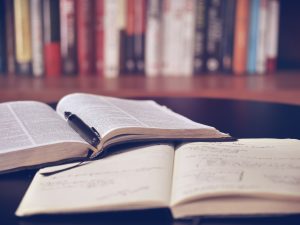 Bible and notebook