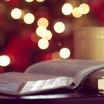Bible and Christmas tree