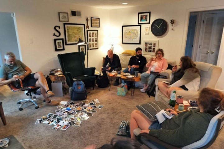 Sharing my story during the workshop with the Indy Metro Cru team.