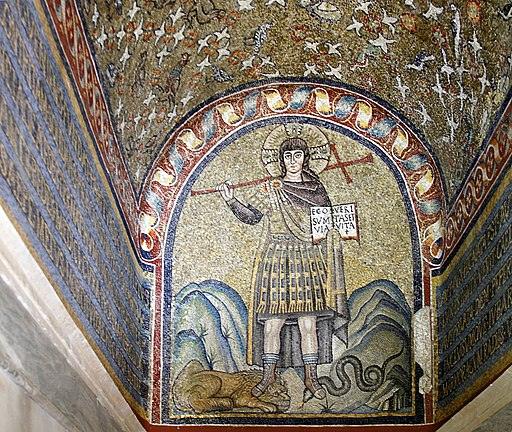 mosaic of Christ treading the beasts