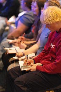 students learning