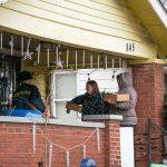 Students going door-to-door